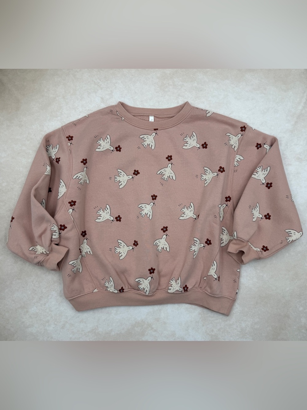 🆕 Rylee + Cru Dusty Pink Dove Print Sweatshirt